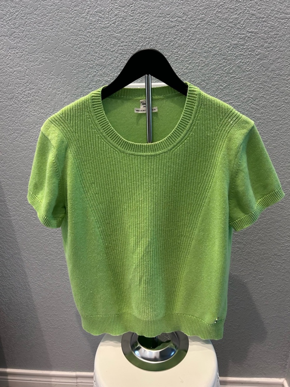 Hermès Lime Green Short Sleeve Knit Top